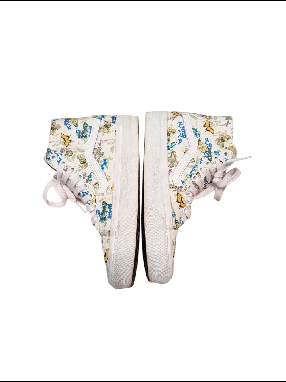 Vans Women's White Canvas High-Top Butterfly Print Sneakers - Picture 7 of 9